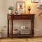 36" Wooden Console Table 2-Tier Narrow Behind Couch Table